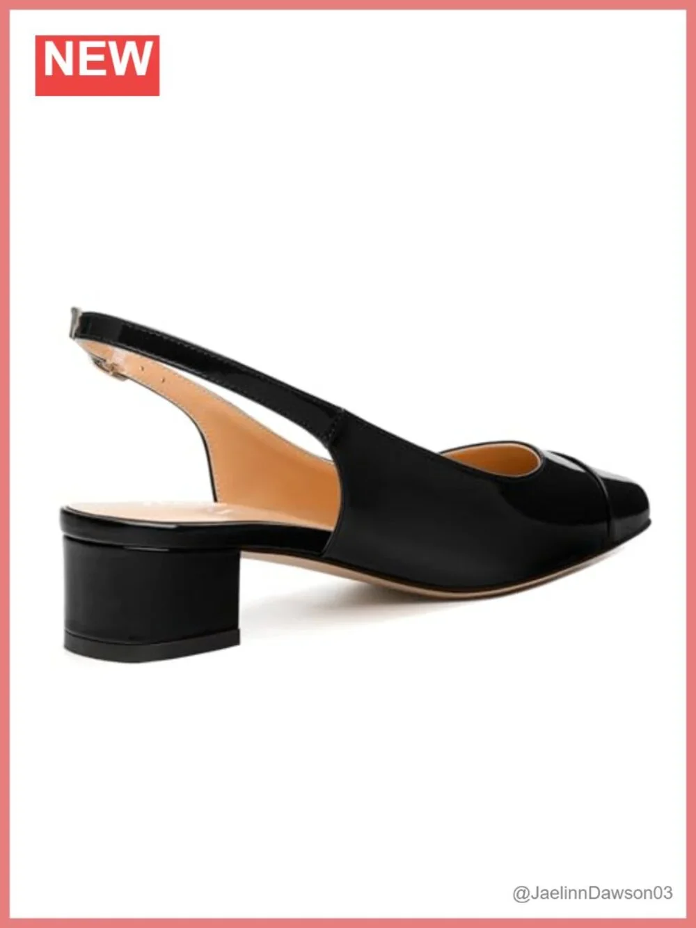 Women's Slingback Pumps Low Chunky Heels Square Toe Closed Toe Comfortable
